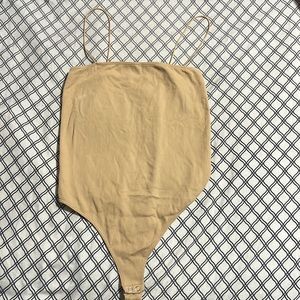Tan spaghetti strapped bodysuit